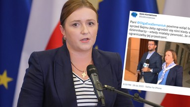 Nerwowo na korytarzu w TVN. Minister nie chciała odpowiadać. "Proszę za mną nie iść" [WIDEO]