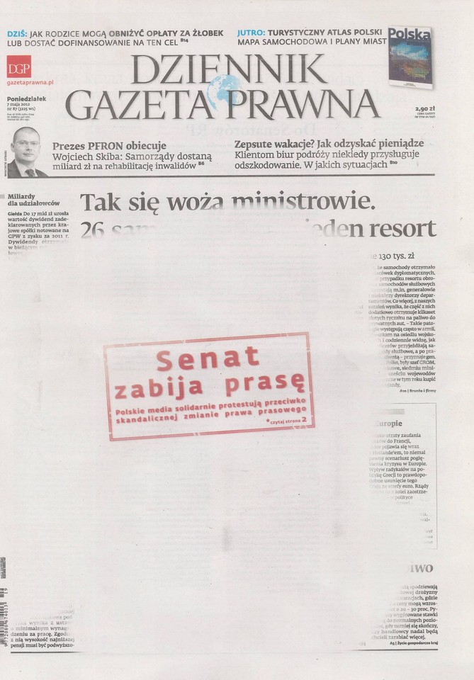 Protest mediów. Fot. Onet