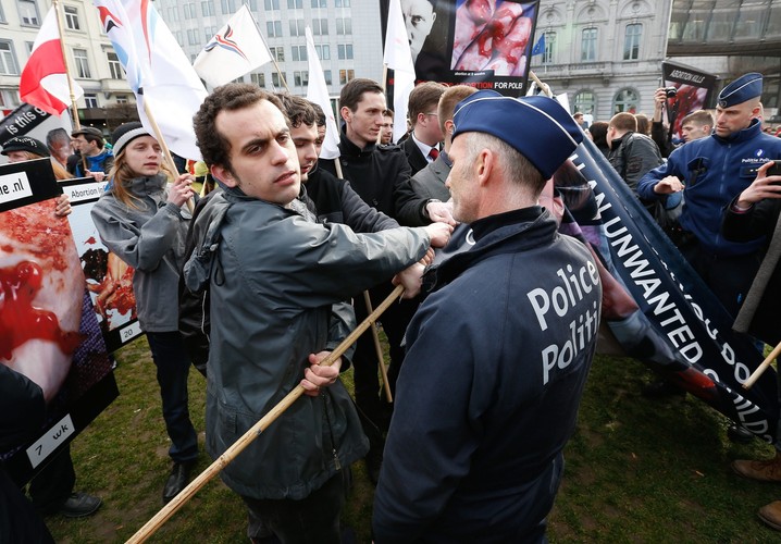 Pikieta antyaborcyjna w Brukseli