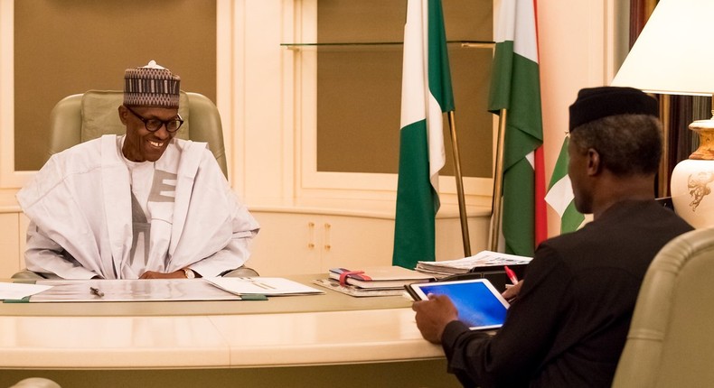 President Muhammadu Buhari and Vice President, Yemi Osinbajo on Monday, March 13, 2017.