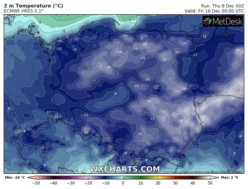 Za kilka dni temperatura nocami może spadać do ok. -15 st. C. Warunkiem jest jednak pogodne niebo.