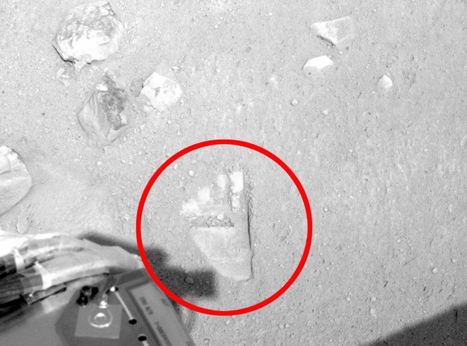 To nie jest oczywiście prawdziwa stopa, ale kamień przypominający ludzką kończynę