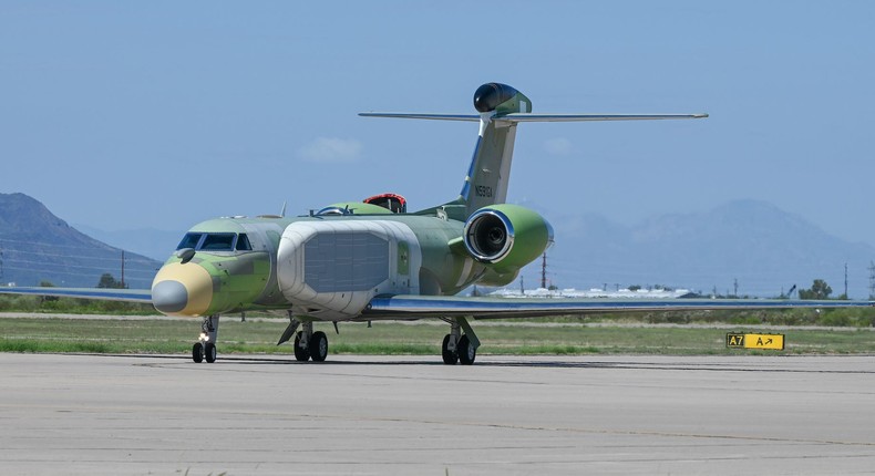 An EC-37B Compass Call at Davis-Monthan Air Force Base in Arizona in August 2022.US Air Force/Airman 1st Class Vaughn Weber