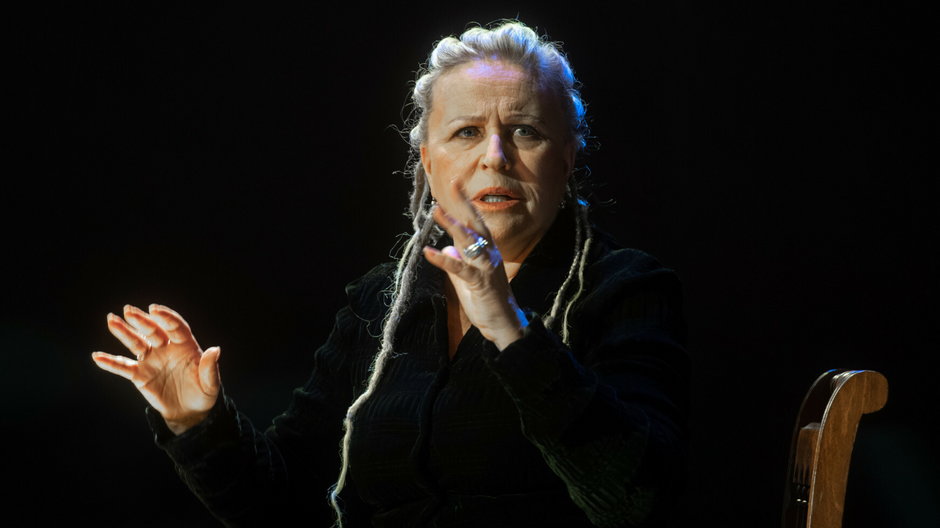 Krystyna Janda na próbie spektaklu "Aleja Zasłużonych" w Teatrze Polonia