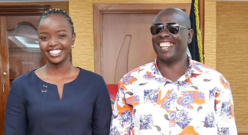 Ivy Chelimo with Deputy President Rigathi Gachagua in his office on Monday, October 17, 2022