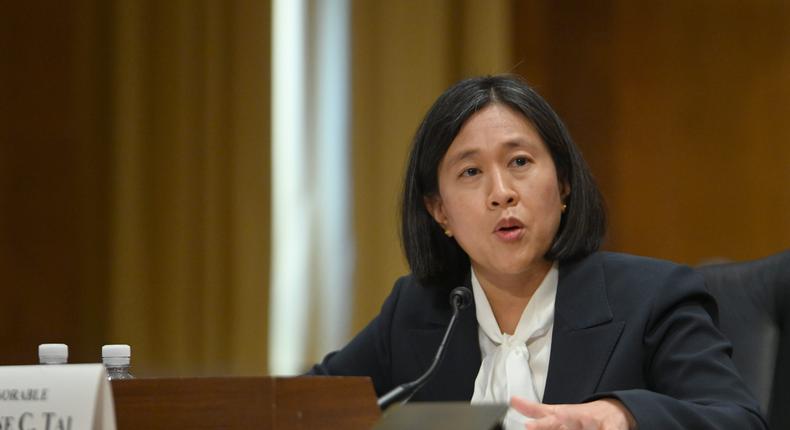 US Trade Representative, speaks during the Senate Finance Committee Hearing on the Presidents 2023 Trade Policy Agenda at the U.S. Capitol on March 23, 2023 in Washington, DC.Chen Mengtong/China News Service/VCG via Getty Images