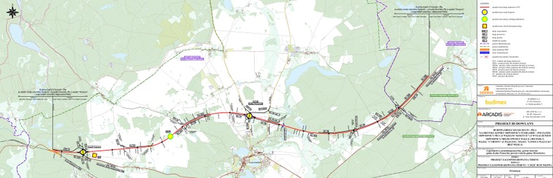 Plan orientacyjny odcinka Cybowo-Łowicz Wałecki