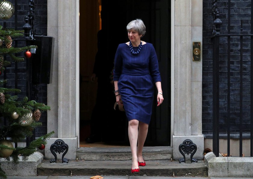 FILE PHOTO: Britain's PM May addresses a news conference during EU leaders summit in Brussels