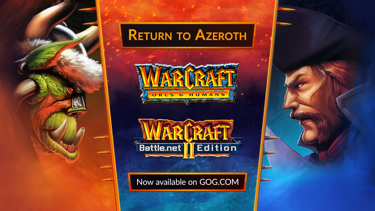 Warcraft: Orcs &amp; Humans oraz Warcraft II Battle.net Edition z dodatkiem Beyond the Dark Portal właśnie wylądowały na GOG.com. Gracze mogą odkryć na nowo tytuły, które dały początek całemu uniwersum. Gry są dostępne w wersji cyfrowej, po raz pierwszy bez zabezpieczeń DRM.