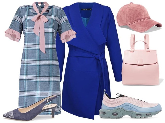 Wszystko zależy od butów. STYLIZACJA: sukienka-Midori Feminine Fashion/midori.pl, płaszcz-More Moi/moremoi.pl, buty na obcasie-Caprice/caprice.pl, buty sportowe, dodatki-TK Maxx