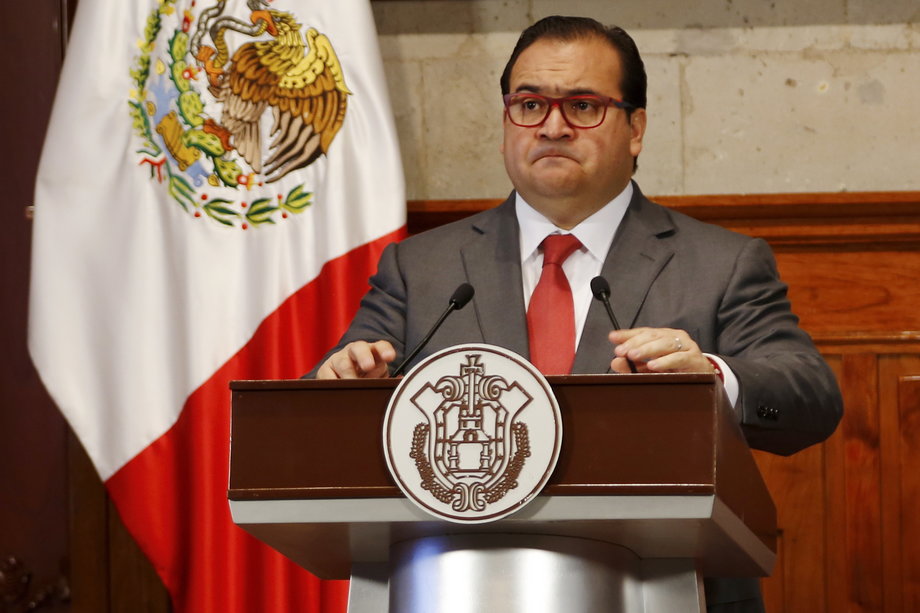 Javier Duarte, governor of the state of Veracruz, at a news conference in Xalapa, Mexico, August 10, 2015.