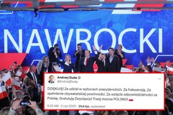 Duda gratuluje Nawrockiemu. Jeden błąd i fala komentarzy w sieci