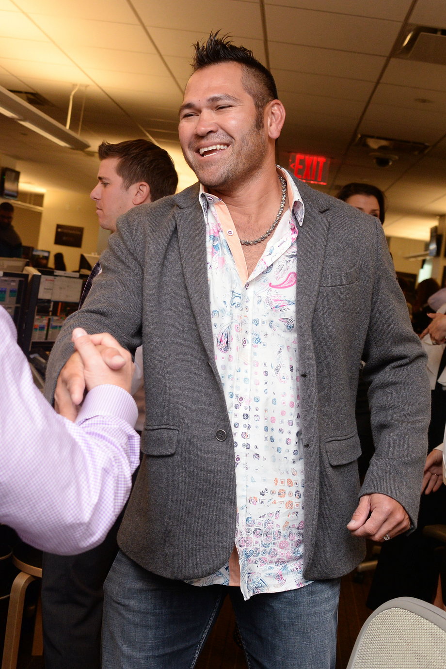 Baseball outfielder Johnny Damon dropped by.