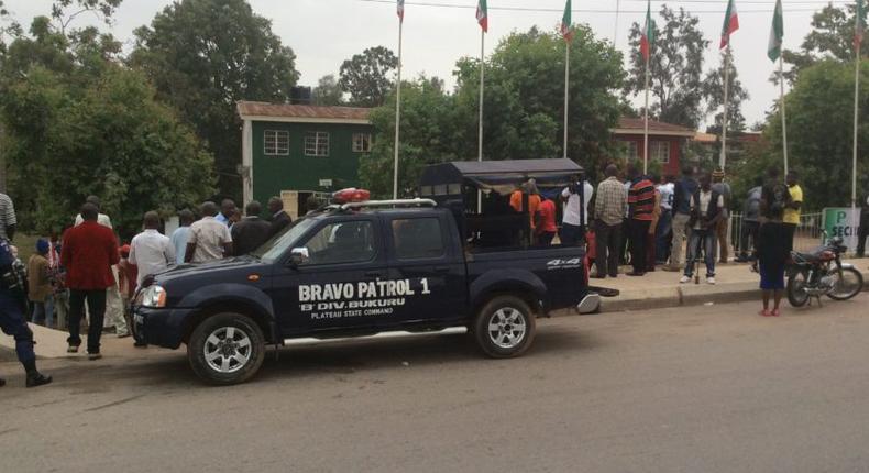 Police seal PDP secretariat in Jos, Plateau State on Friday, May 5, 2017.