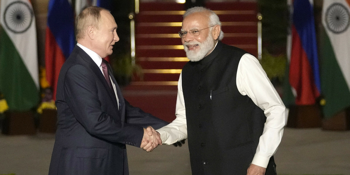 Władimir Putin i premier Indii Narendra Modi, 2021 r. 