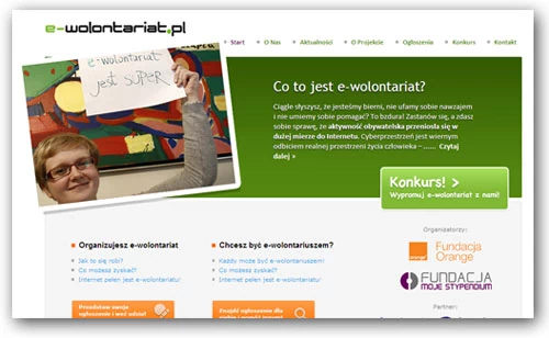 Strona internetowa e-wolontariat.pl