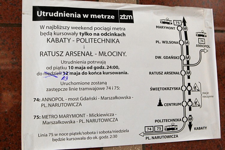 Paraliż metra w Warszawie
