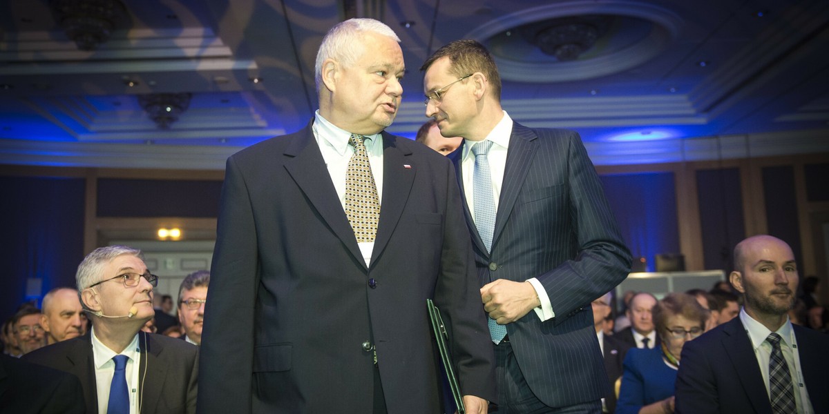 Prezes NBP Adam Glapiński i premiera Mateusz Morawiecki