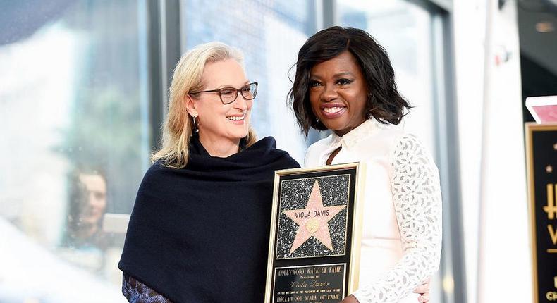 Meryl Streep and Viola Davis as Viola Davis receives first 2017 star on Hollywood Walk of Fame 