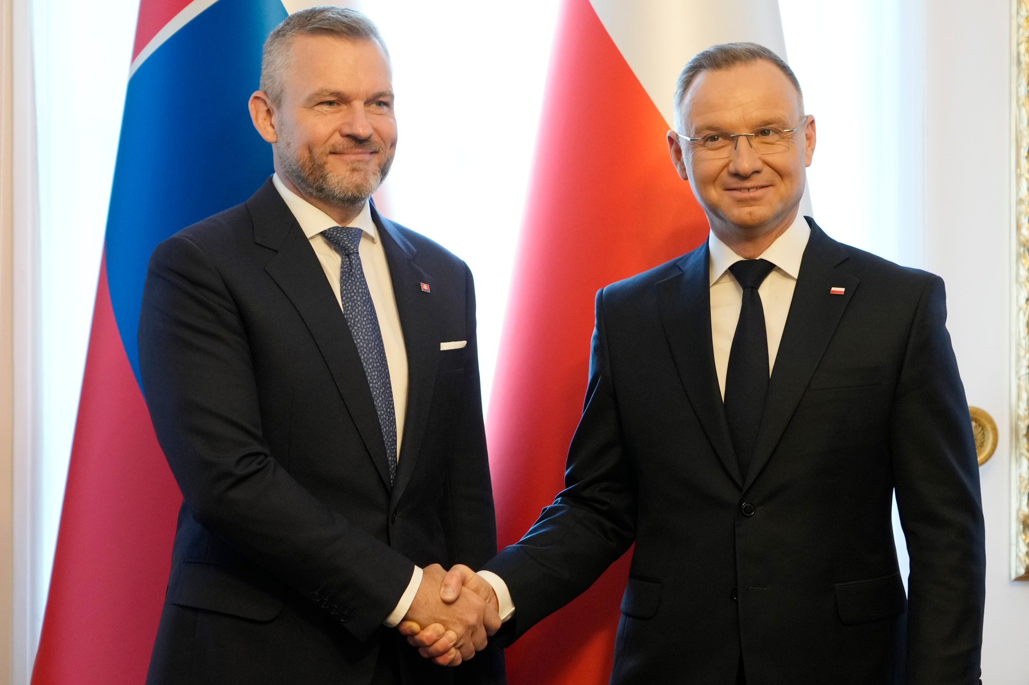 Poľský prezident Andrzej Duda a slovenský prezident Peter Pellegrini.