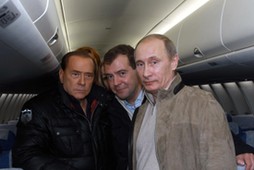 Silvio Berlusconi, Dmitrij Miedwiediew i Władimir Putin