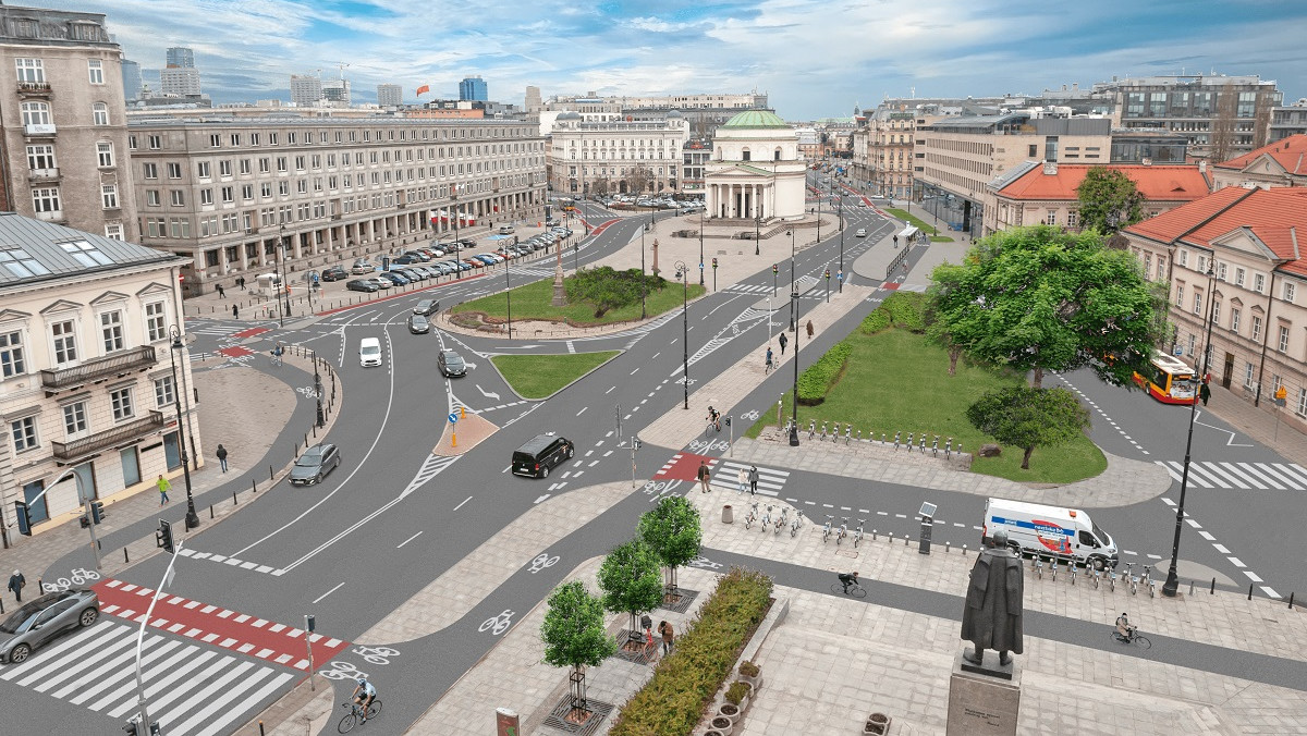 Warszawa: Plac Trzech Krzyży zostanie przebudowany. Zobacz, co się zmieni