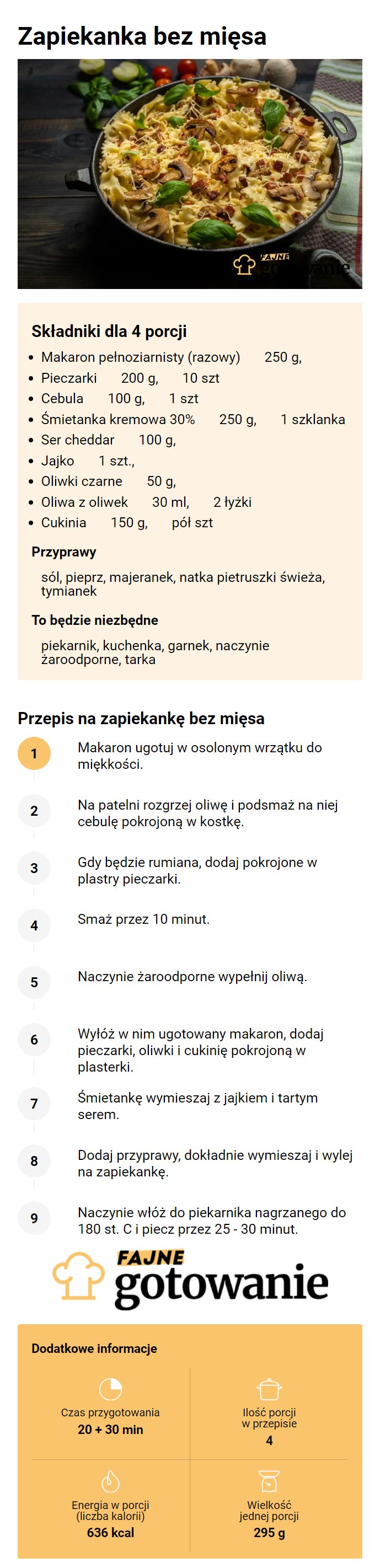 Zapiekanka bez mięsa