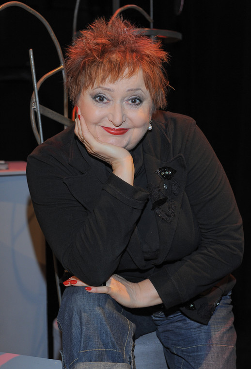 Krystyna Tkacz podczas próby medialnej (Teatr Syrena, 2010)