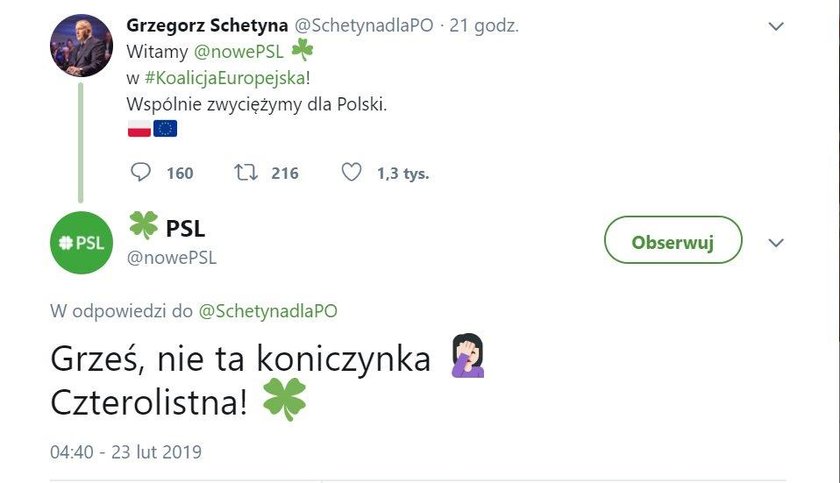 Grzegorz Schetyna zaliczył wpadkę