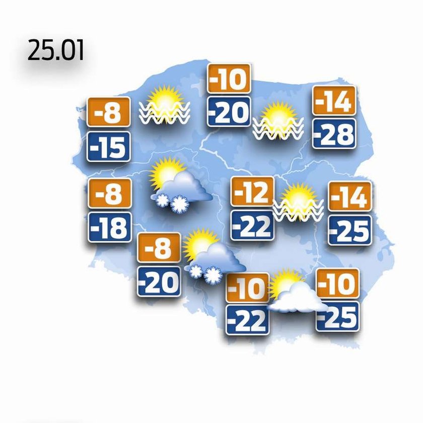 Polska, mrozy, pogoda, prognoza, mapka