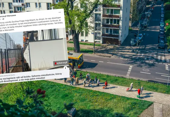 Problem lokatorów w Warszawie. Wychodzą na balkon i trafiają na boisko