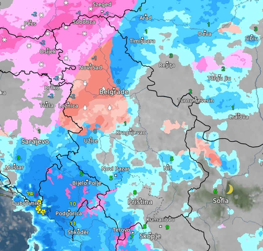 Vreme u Srbiji u 21 sat