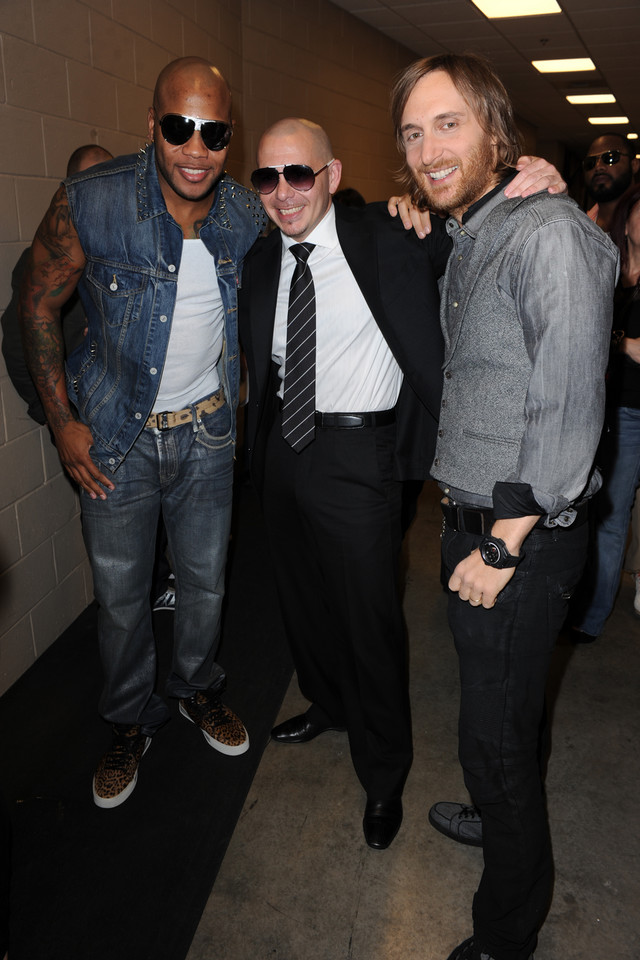 FloRida, Pitbull i David Guetta (fot. Getty Images)