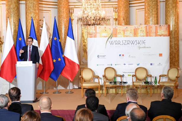 Premier Mateusz Morawiecki przemawia podczas Polsko-Francuskiego Forum Ekonomicznego