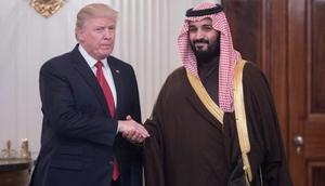 Saudi Arabia's new heir to the throne Mohammed bin Salman meets US President Donald Trump at the White House while still deputy crown prince on March 14, 2017