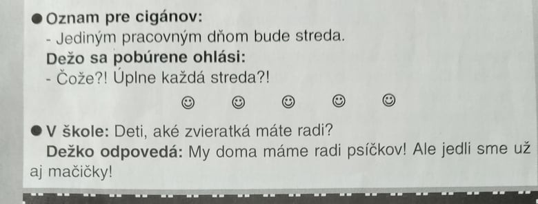 Rasistické vtipy v súčasných tlačených médiách nemajú čo robiť.