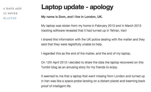Skradziony laptop trafił do Iranu. Były właściciel podglądał tamtejszą rodzinę