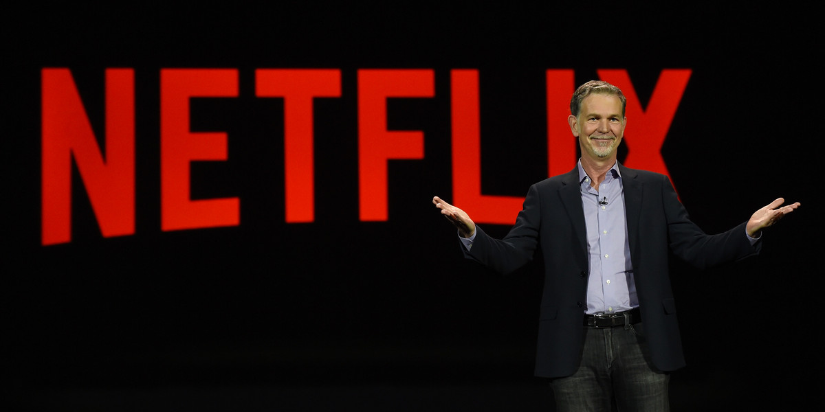 Netflix CEO Reed Hastings delivers a keynote address at CES 2016 at The Venetian Las Vegas on January 6, 2016 in Las Vegas, Nevada.