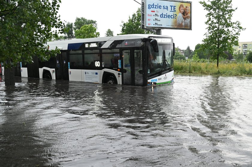 Zalane ulice w Szczecinie