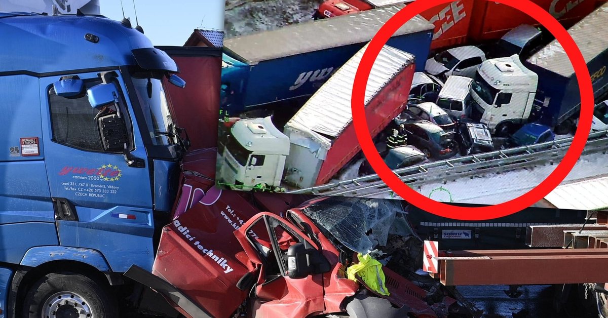 Karambola v České republice.  Srazilo se 36 osobních aut, z toho téměř polovinu nákladních aut [ZDJĘCIA]