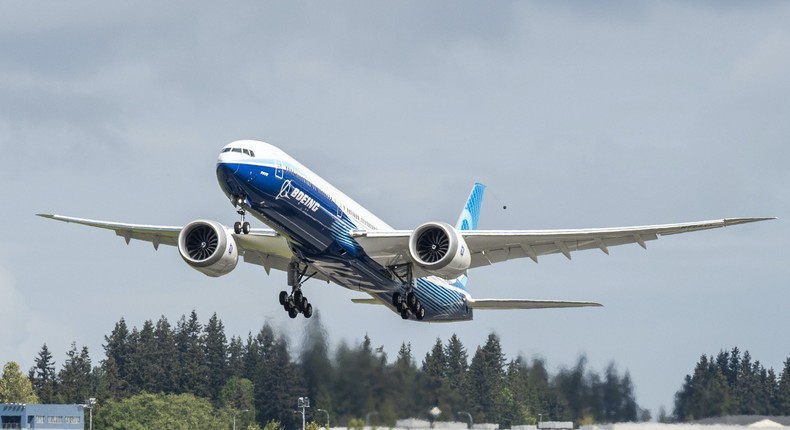 A Boeing 777X jet.