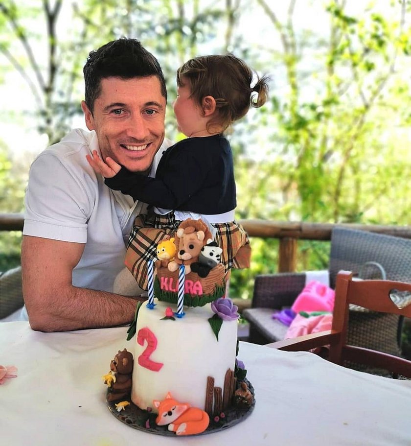 Robert Lewandowski z córką