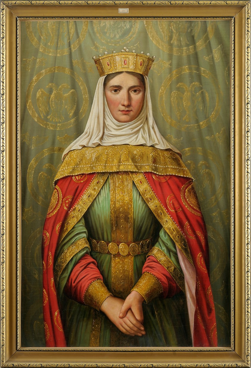 "Kneginja Milica", Vladislav Titelbah, krajem XIV veka, slika se danas nalazi u Narodnom muzeju u Kikindi