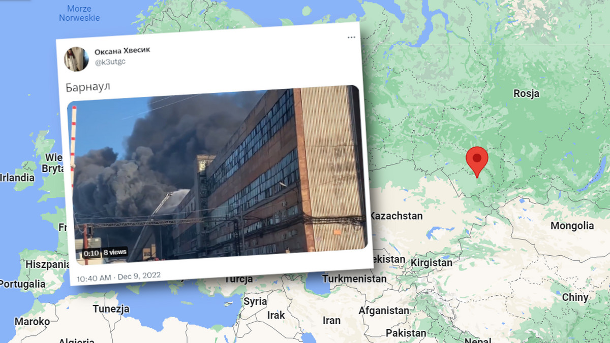 Kłęby czarnego dymu nad fabryką opon. Rosja walczy z kolejnym pożarem [WIDEO]