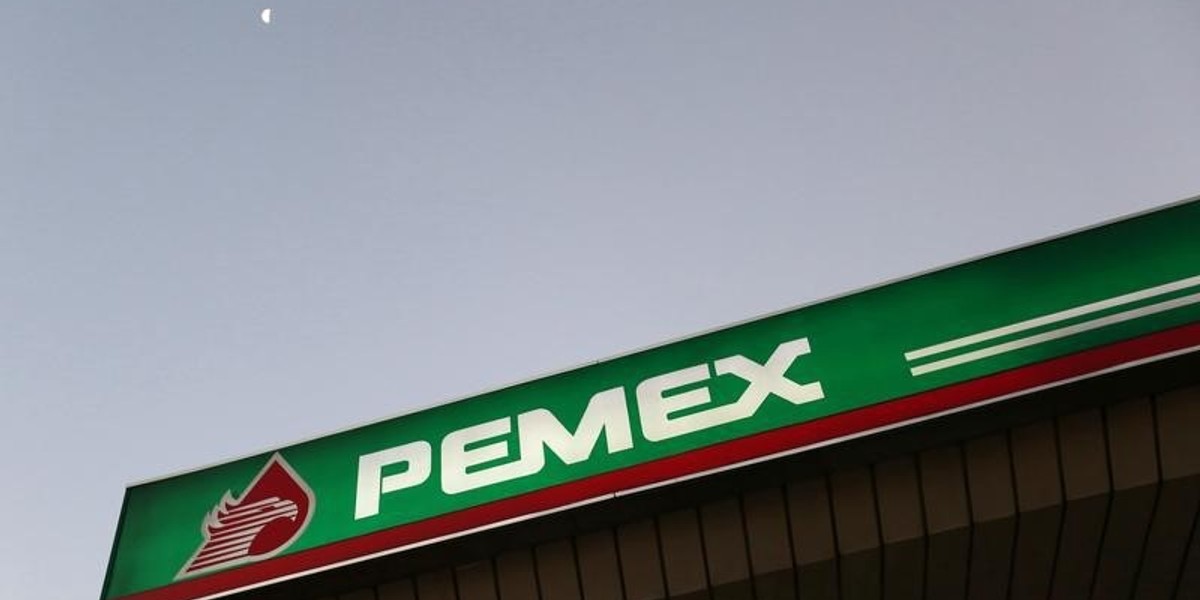 A Pemex gas station is seen in Mexico City