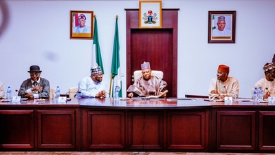 Shettima seeks former Senators’ support to Tinubu administration. [Twitter:@officialSKSM]