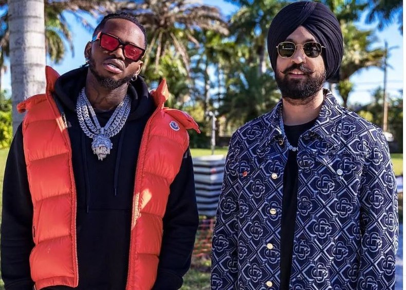Singer Diamond Platnumz and Indian singer Diljit Dosanjh
