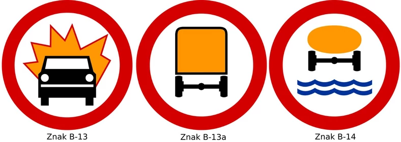 Polskie znaki dotyczące przewozu towarów niebezpiecznych