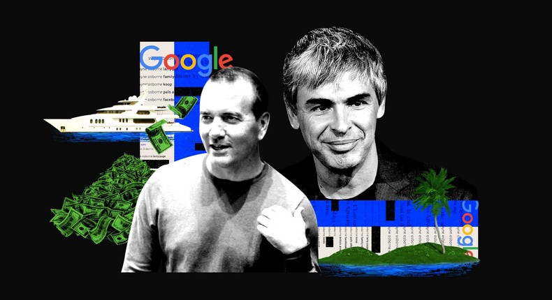 Wayne Osborne (left) has overseen Larry Page's life and finances since 2012, as head of the Google founder's family fund.Dre Waltizer; Jeff Chiu/AP Photo; Google; Getty Images; Alyssa Powell/BI