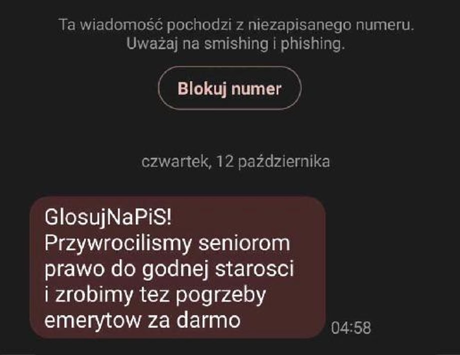 Fałszywy SMS rozsyłany do Polaków w ostatnich dniach.